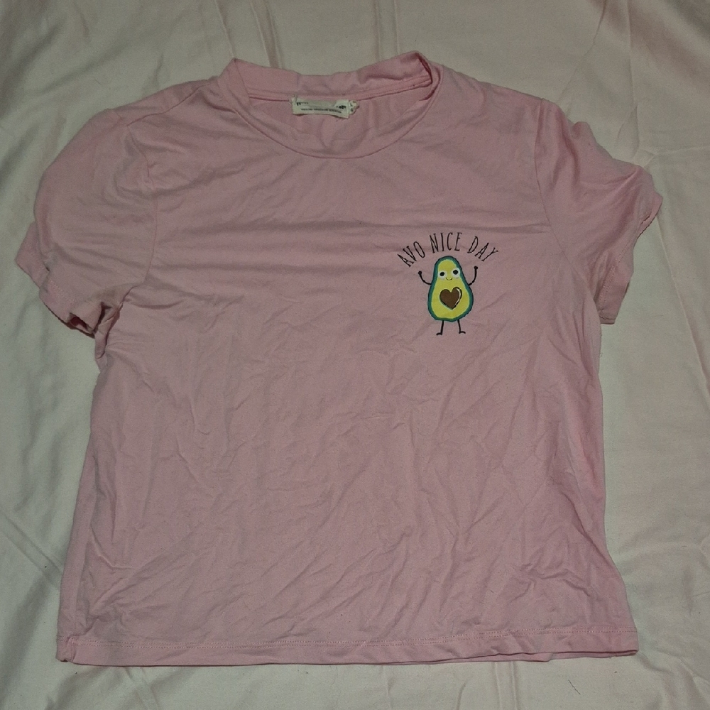 Cute Pink Avocado Print Kids Tee